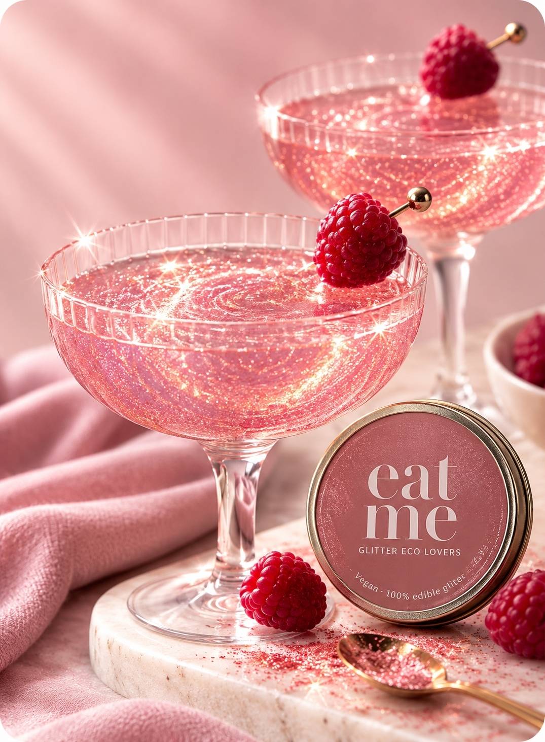 Gold Shimmer edible glitter for drinks and desserts
