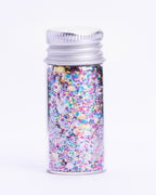 Rainbow Glow biodegradable chunky glitter without packaging